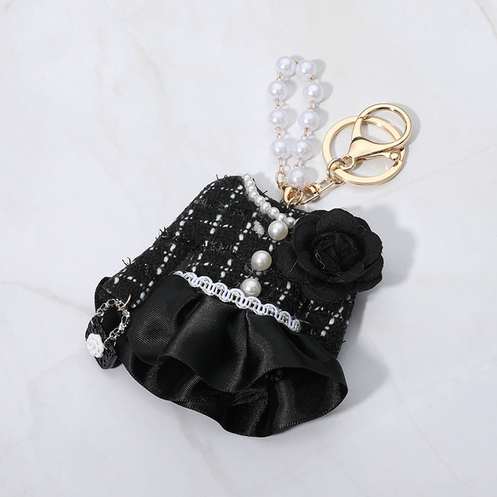 iLLASPARKZ Flower Pearl Tweed Jacket Keychain / Bag Charm