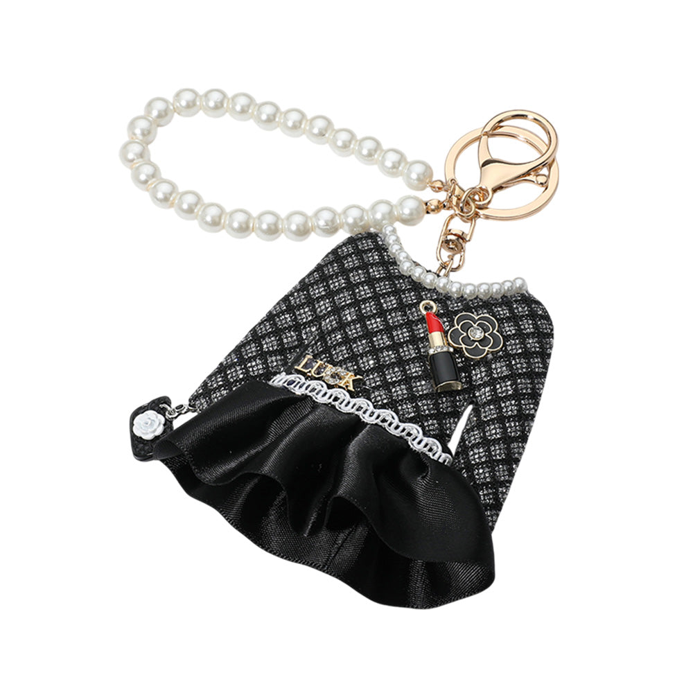 iLLASPARKZ Pearl Luck Tweed Jacket Keychain / Bag Charm