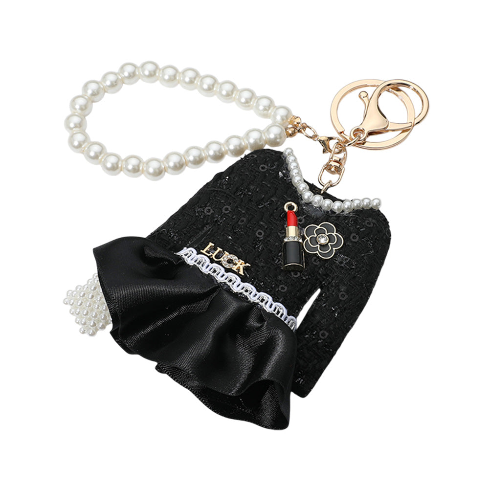 iLLASPARKZ Pearl Handbag Luck Tweed Jacket Keychain / Bag Charm