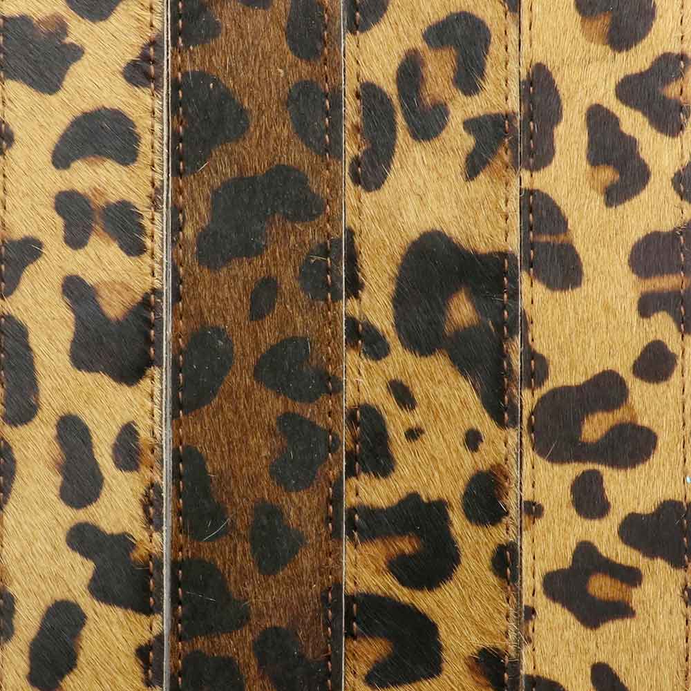 iLLASPARKZ Leopard Patterned Genuine Fur Calf Cross Tassel Keychain