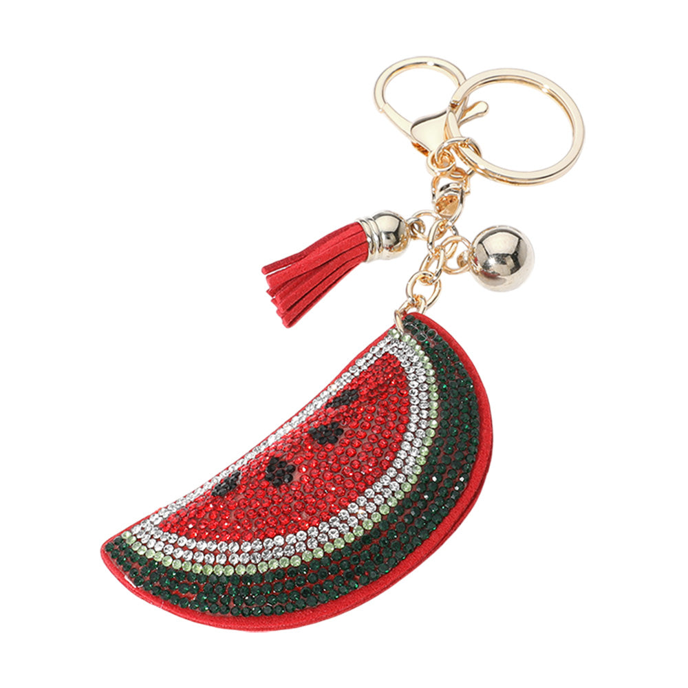 iLLASPARKZ Bling Studded Watermelon Tassel Keychain