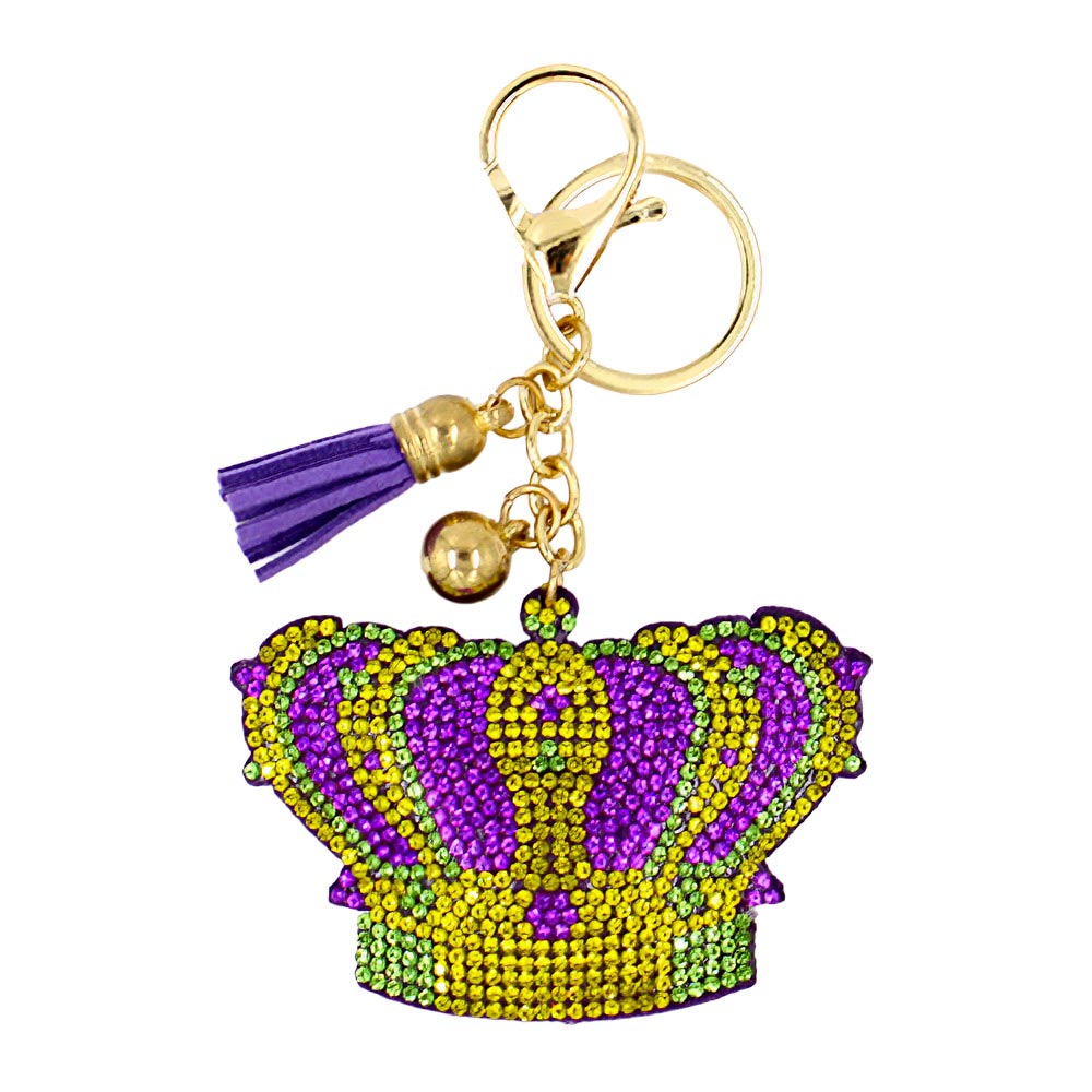 iLLASPARKZ Bling Mardi Gras Crown Key Chain