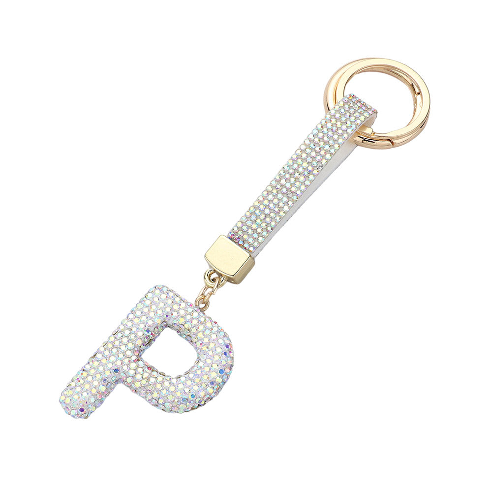 iLLASPARKZ Bling Studded Monogram Initial P Keychain