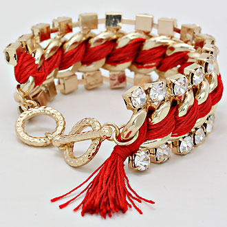 iLLASPARKZ Crystal Accented Woven Link Bracelet