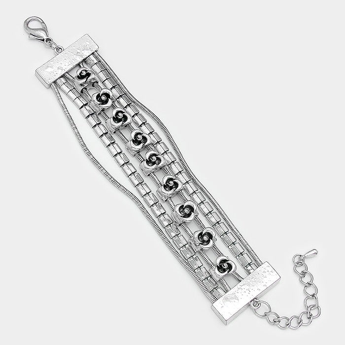 iLLASPARKZ Metal flower link bracelet