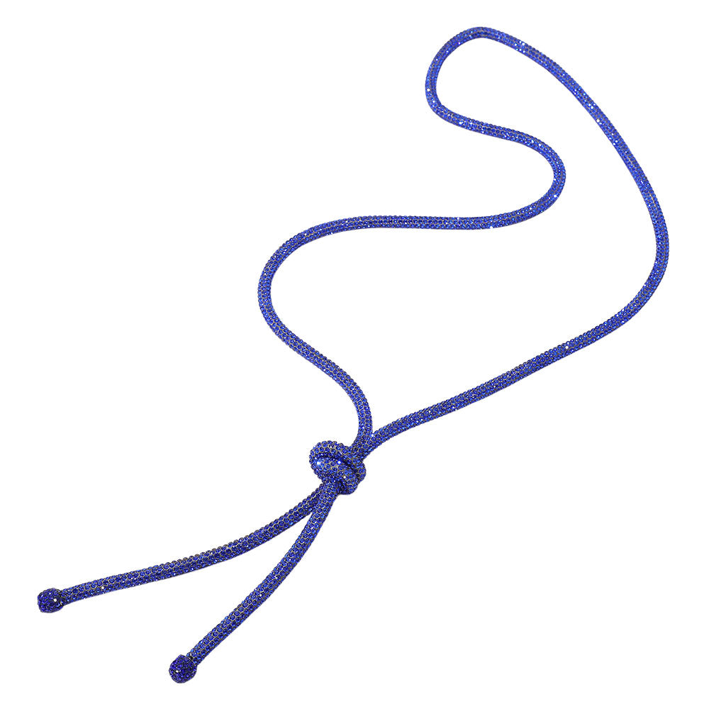 iLLASPARKZ Bling Studded Knot Pointed Long Necklace