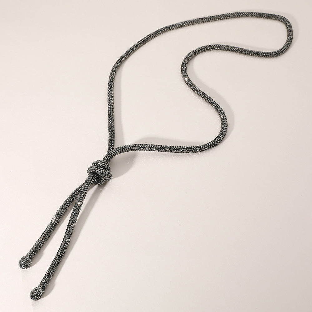 iLLASPARKZ Bling Studded Knot Pointed Long Necklace