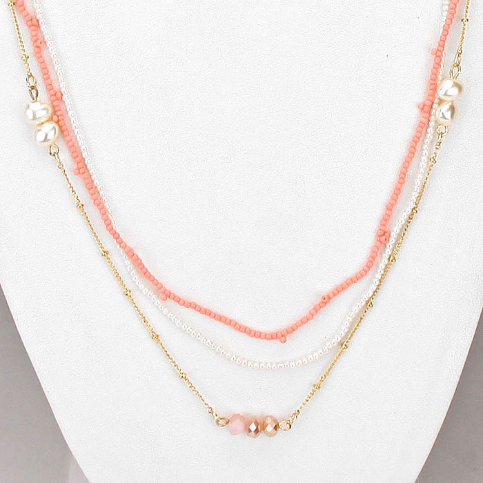 iLLASPARKZ Pearl station multi-strand long necklace