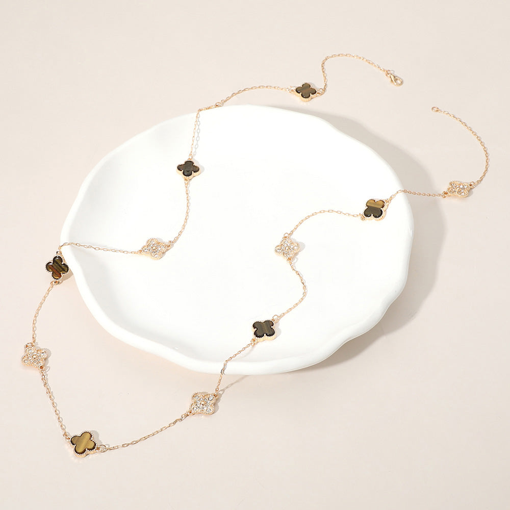 iLLASPARKZ Quatrefoil Station Long Necklace
