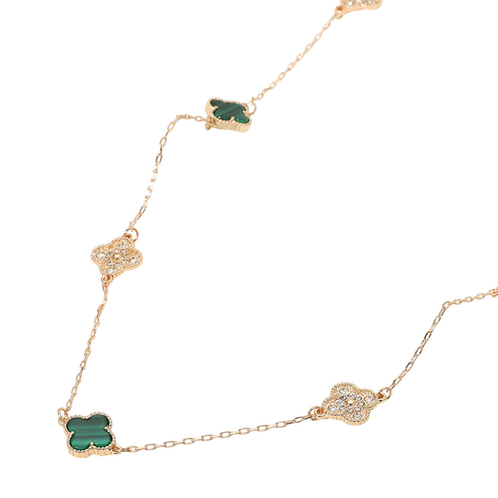 iLLASPARKZ Quatrefoil Station Long Necklace