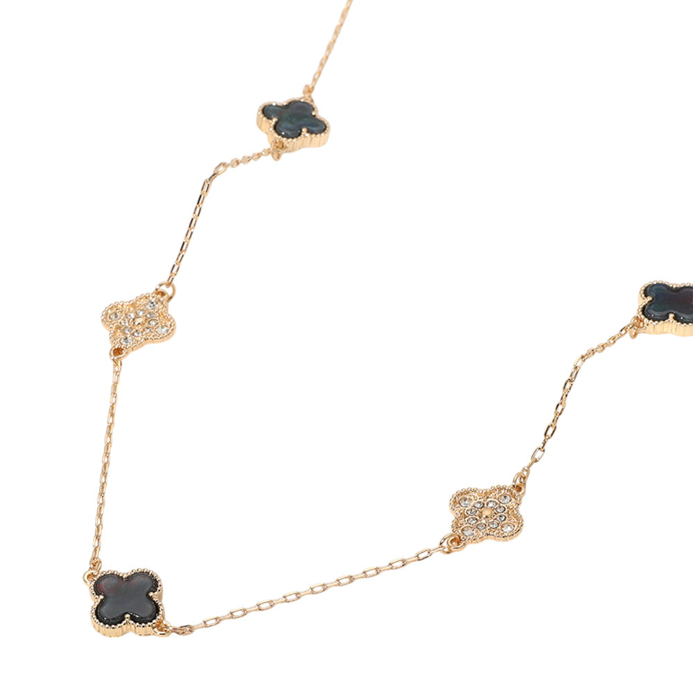 iLLASPARKZ Quatrefoil Station Long Necklace