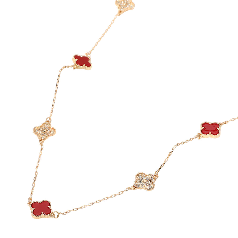 iLLASPARKZ Quatrefoil Station Long Necklace