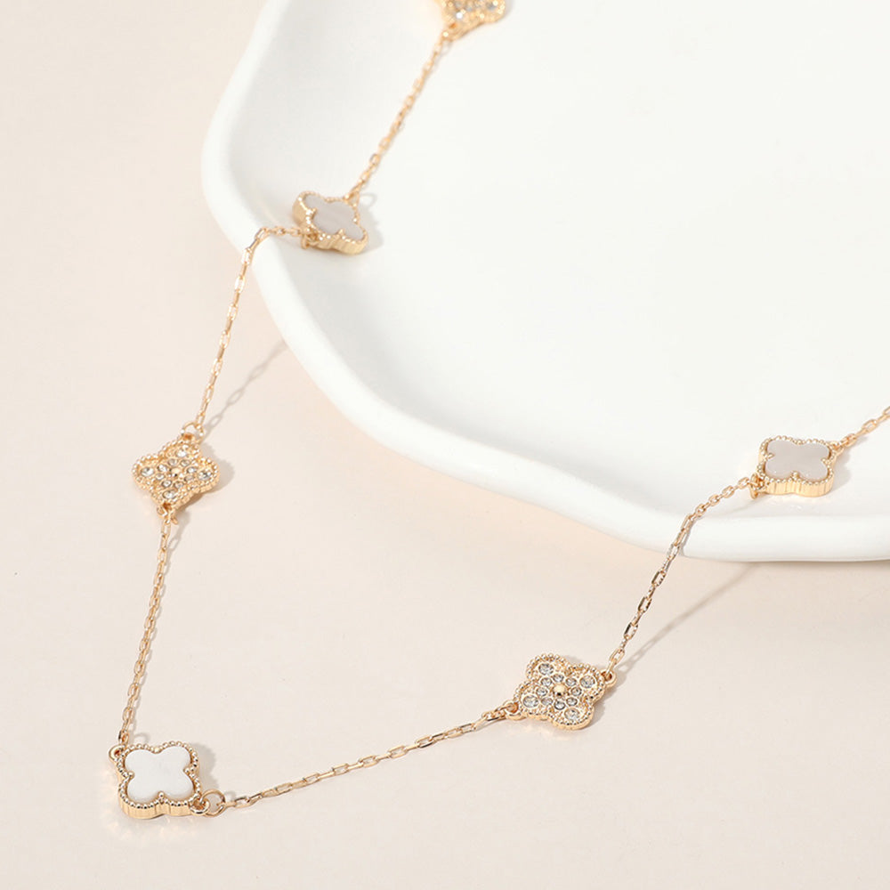 iLLASPARKZ Quatrefoil Station Long Necklace