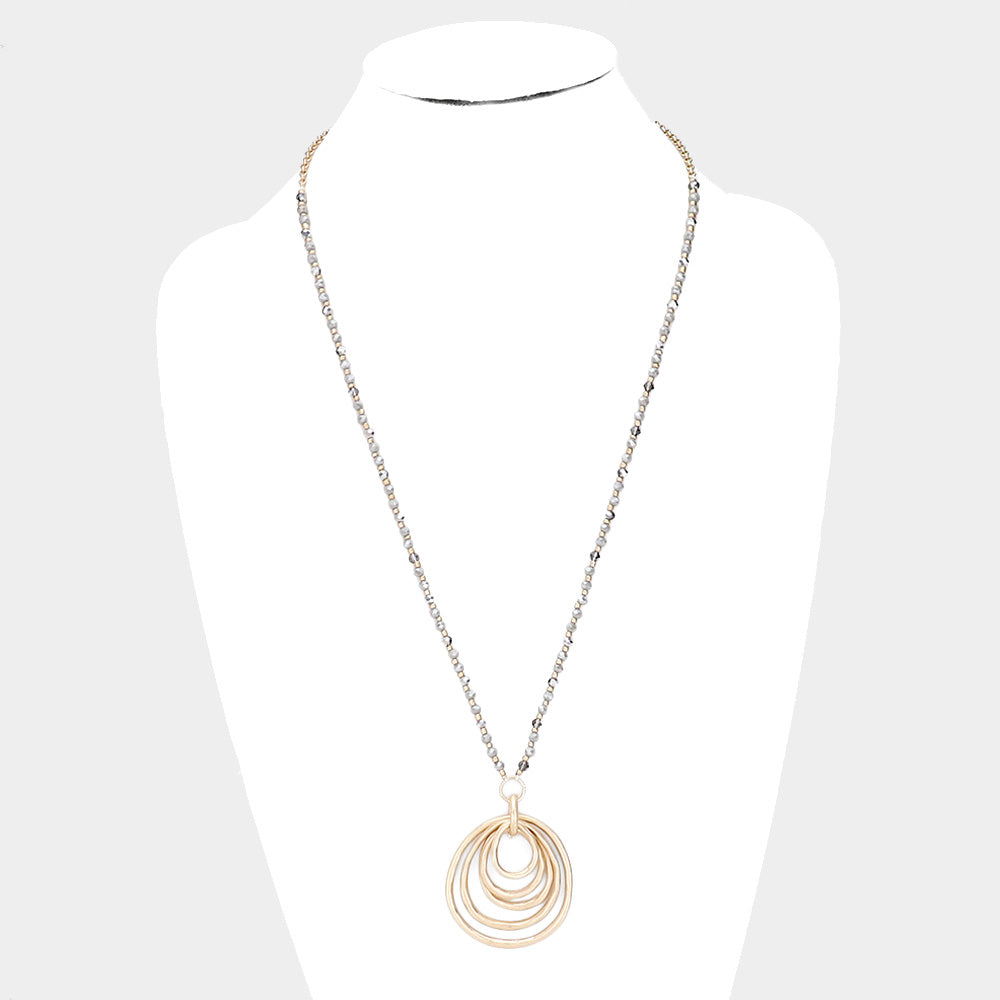 iLLASPARKZ Multi Circle Pendant Crystal Bead Long Necklace