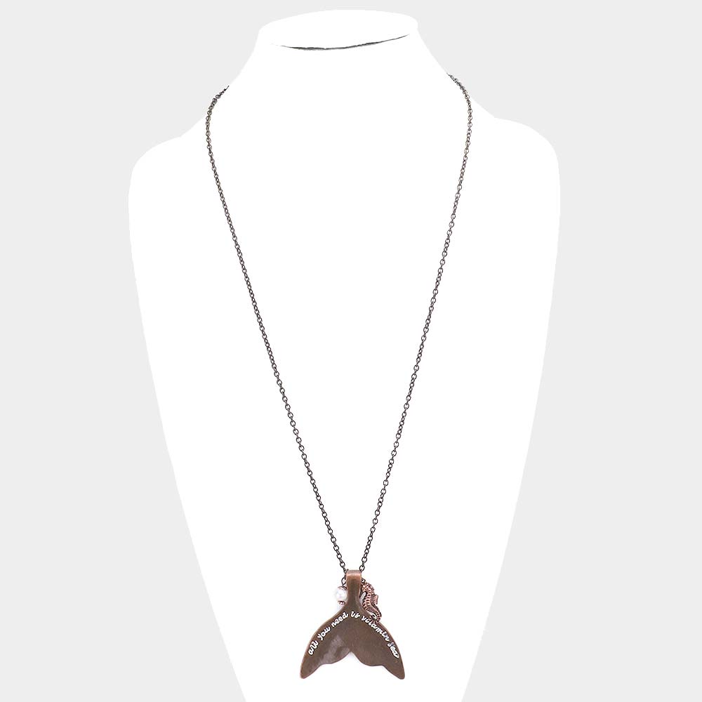 iLLASPARKZ All you need is vitamin sea Mermaid Tail Pendant Long Necklace