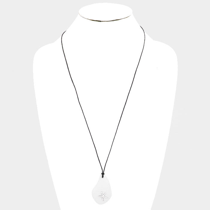 iLLASPARKZ Sea Glass Cord Starfish Metal Long Necklace