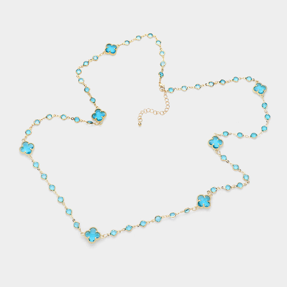 iLLASPARKZ Quatrefoil Station Long Necklace