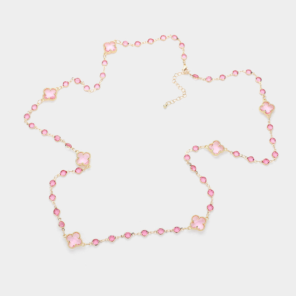 iLLASPARKZ Quatrefoil Station Long Necklace
