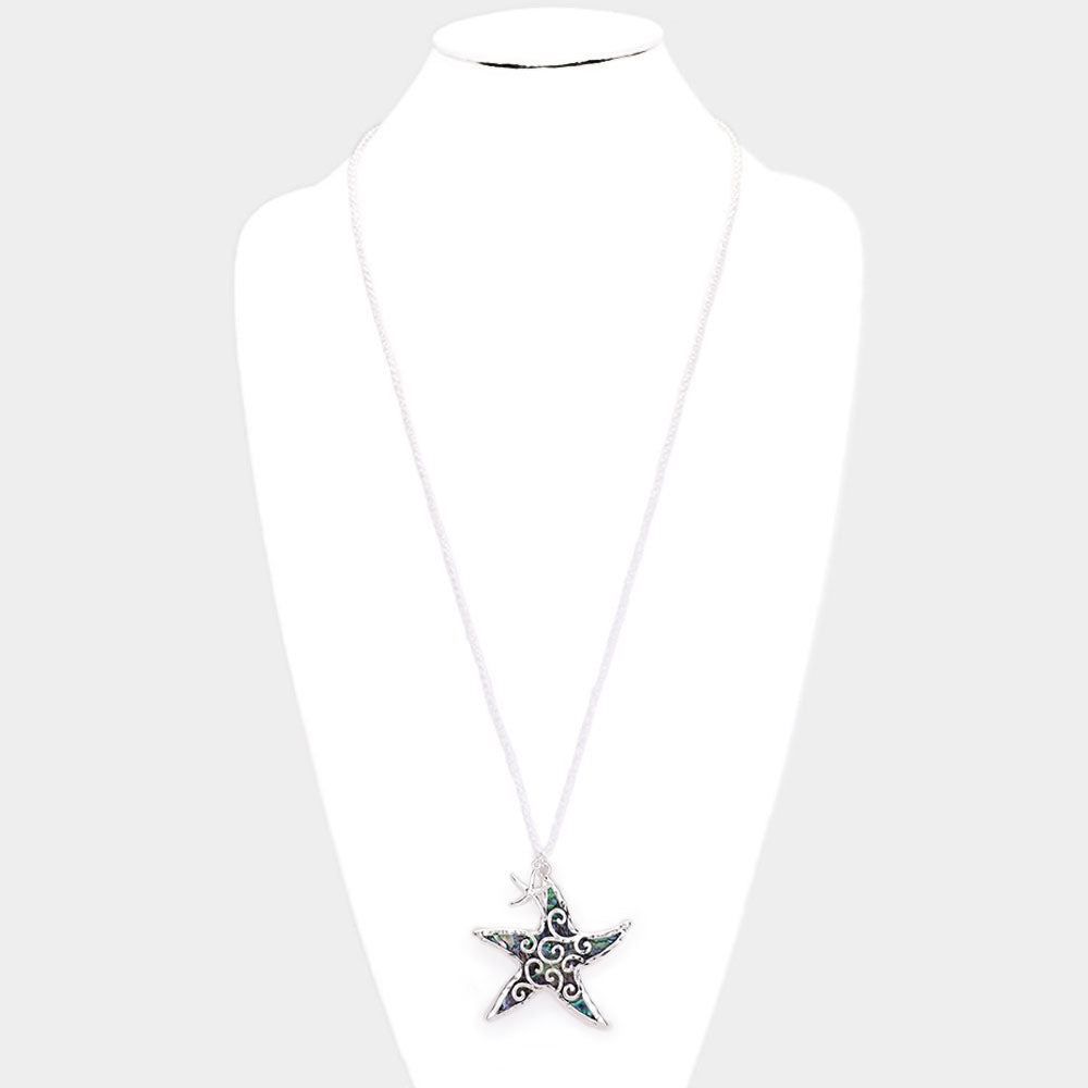 iLLASPARKZ Starfish Filigree Pendant Long Necklace
