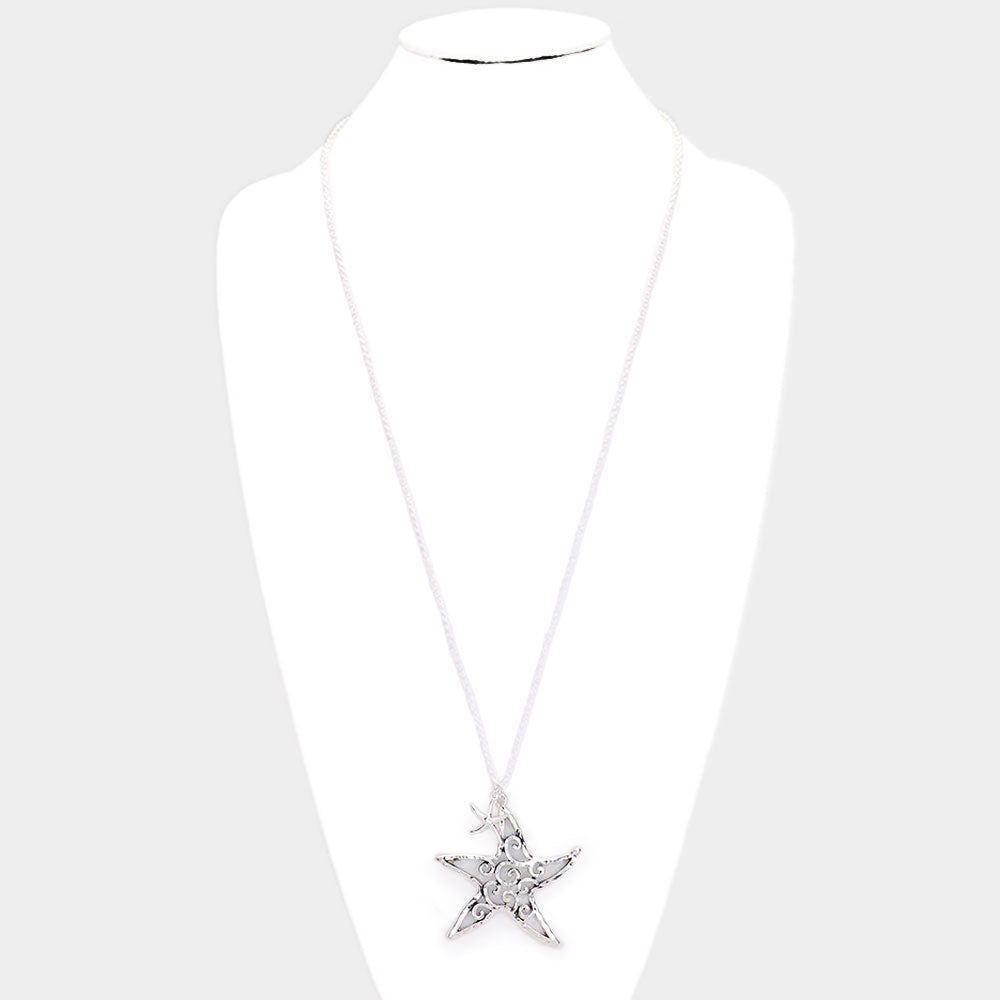iLLASPARKZ Starfish Filigree Pendant Long Necklace