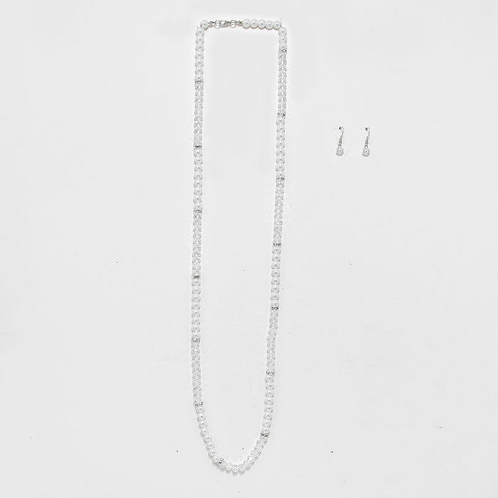 iLLASPARKZ Metallic Bead & Pearl Long Necklace