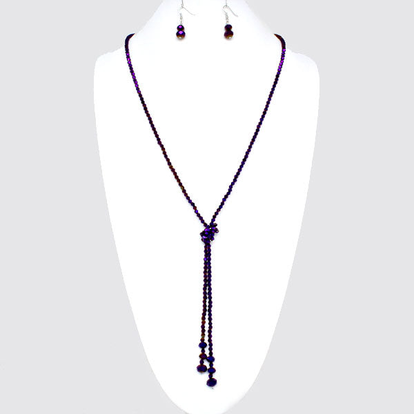 iLLASPARKZ Faceted Beaded Y Shaped Necklace