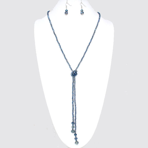 iLLASPARKZ Faceted Beaded Y Shaped Necklace