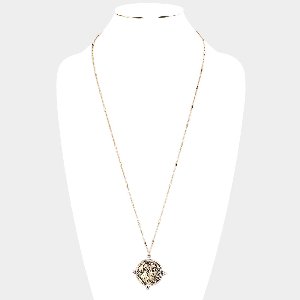 iLLASPARKZ Augustus Coin Pendant Long Necklace