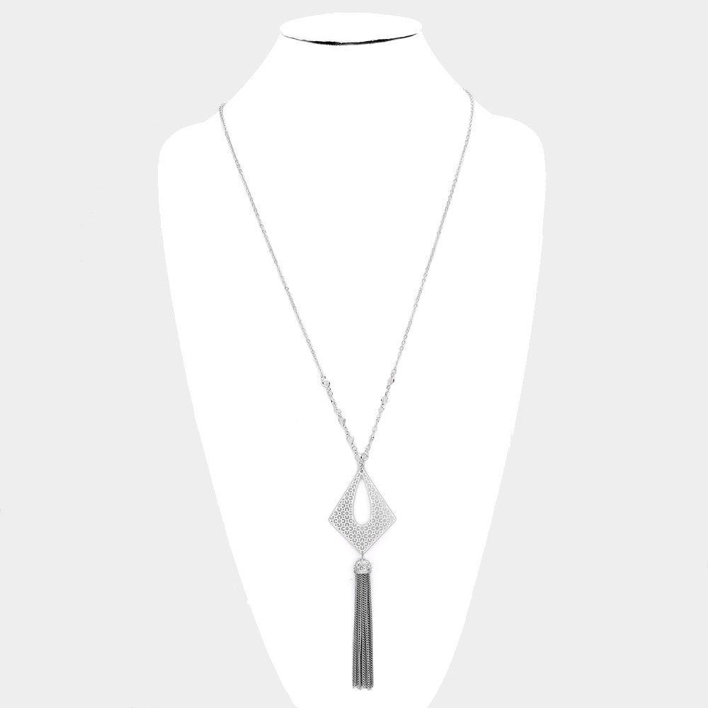iLLASPARKZ Antique Filigree Metal Fringe Long Necklace