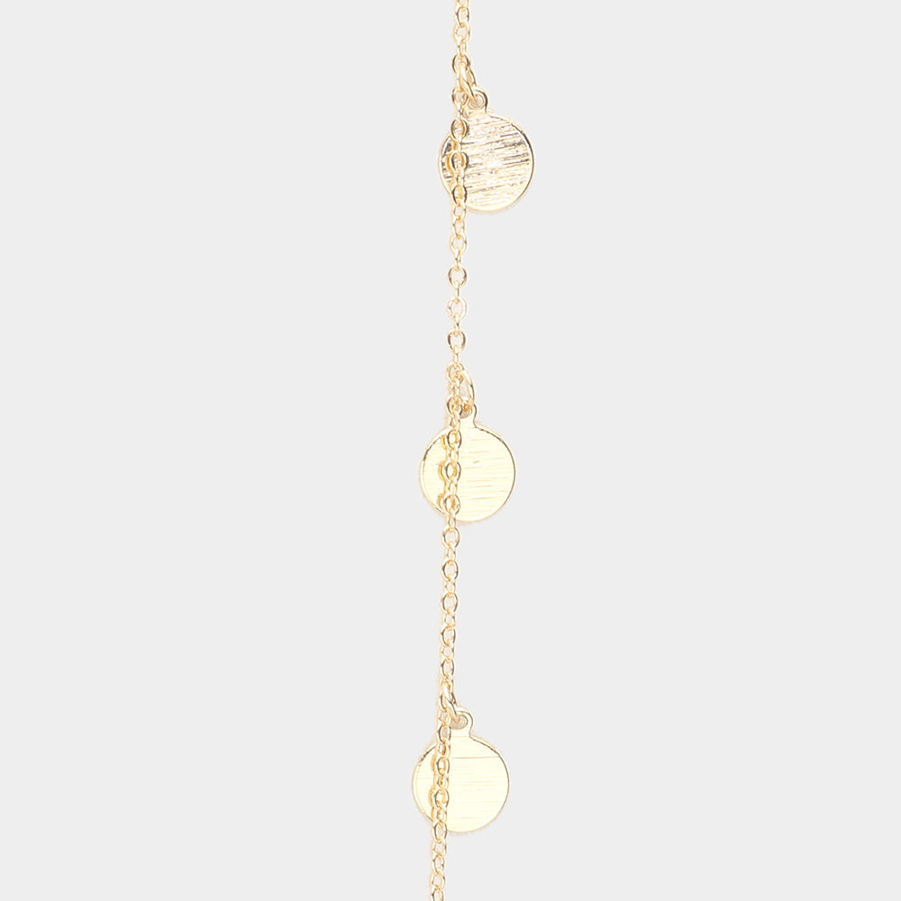 iLLASPARKZ Metal Disc Station Long Necklace