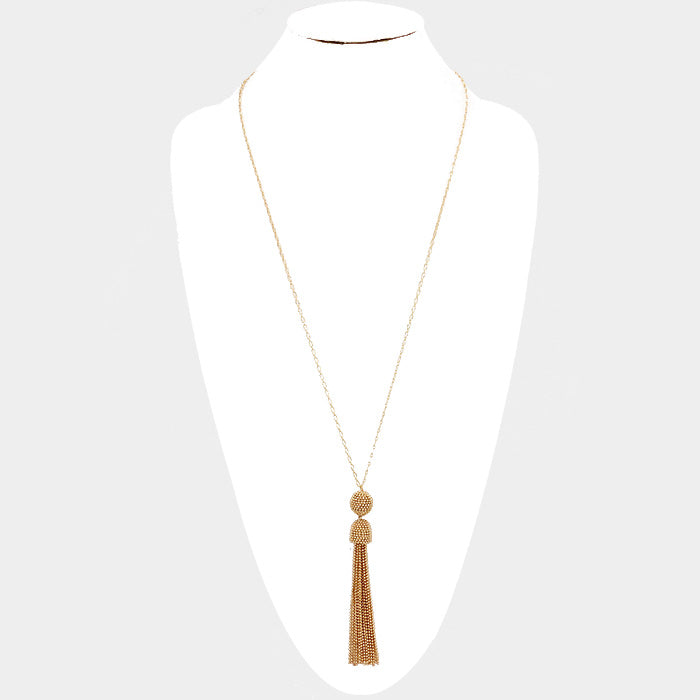iLLASPARKZ Chain Ball Drop Tassel Long Necklace