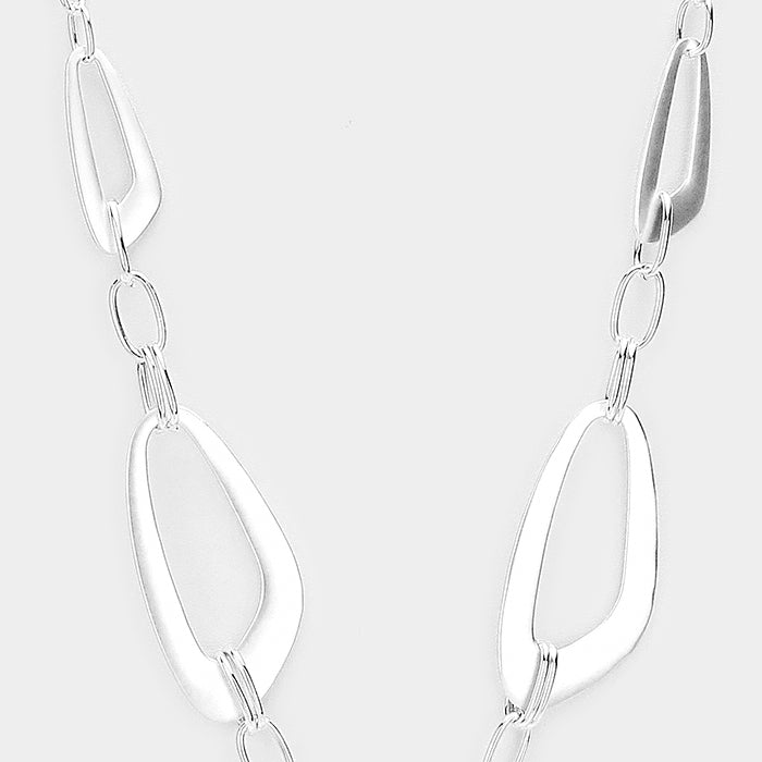 iLLASPARKZ Geometric Chunky Metal Hoop Link Long Necklace