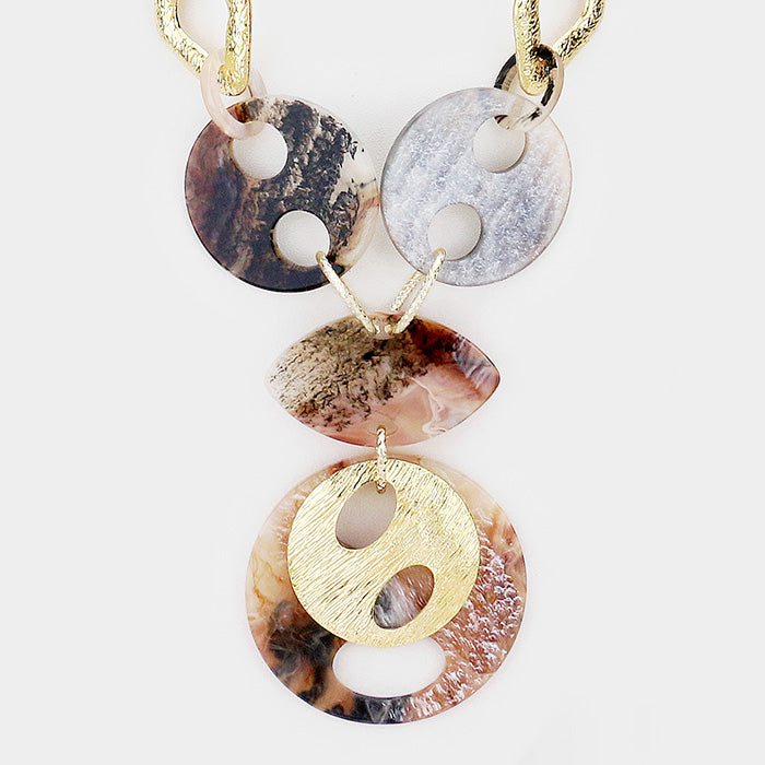 iLLASPARKZ Cut Out Celluloid Acetate Link Long Necklace