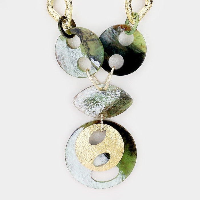 iLLASPARKZ Cut Out Celluloid Acetate Link Long Necklace
