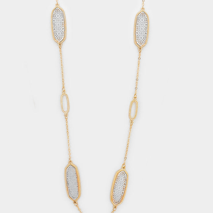 iLLASPARKZ Moroccan Filigree Oval Casting Long Necklace