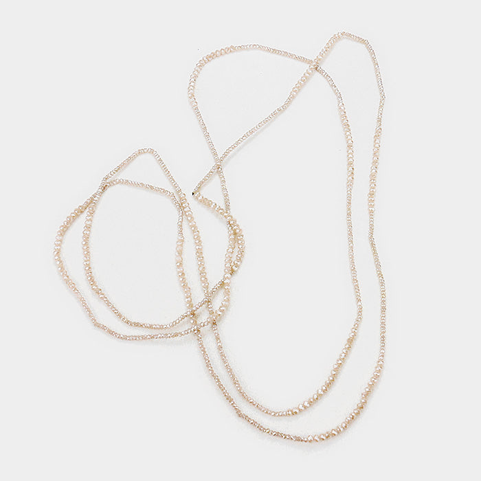 iLLASPARKZ Faceted Beaded Long Wrap Necklace