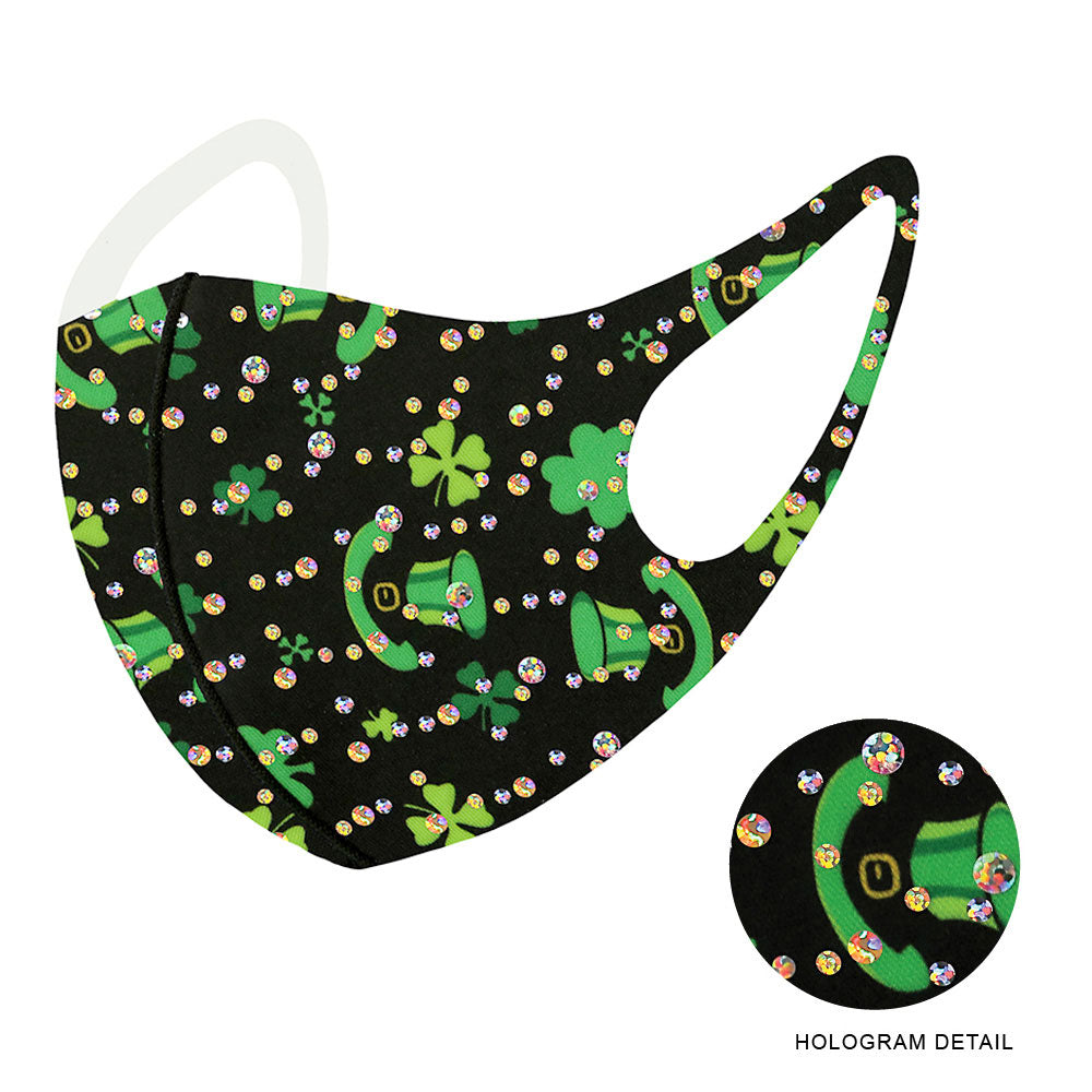 iLLASPARKZ St. Patrick's Day Clover Print Fashion Mask