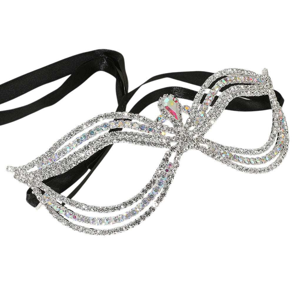 iLLASPARKZ Rhinestone Paved Butterfly Masquerade Mask