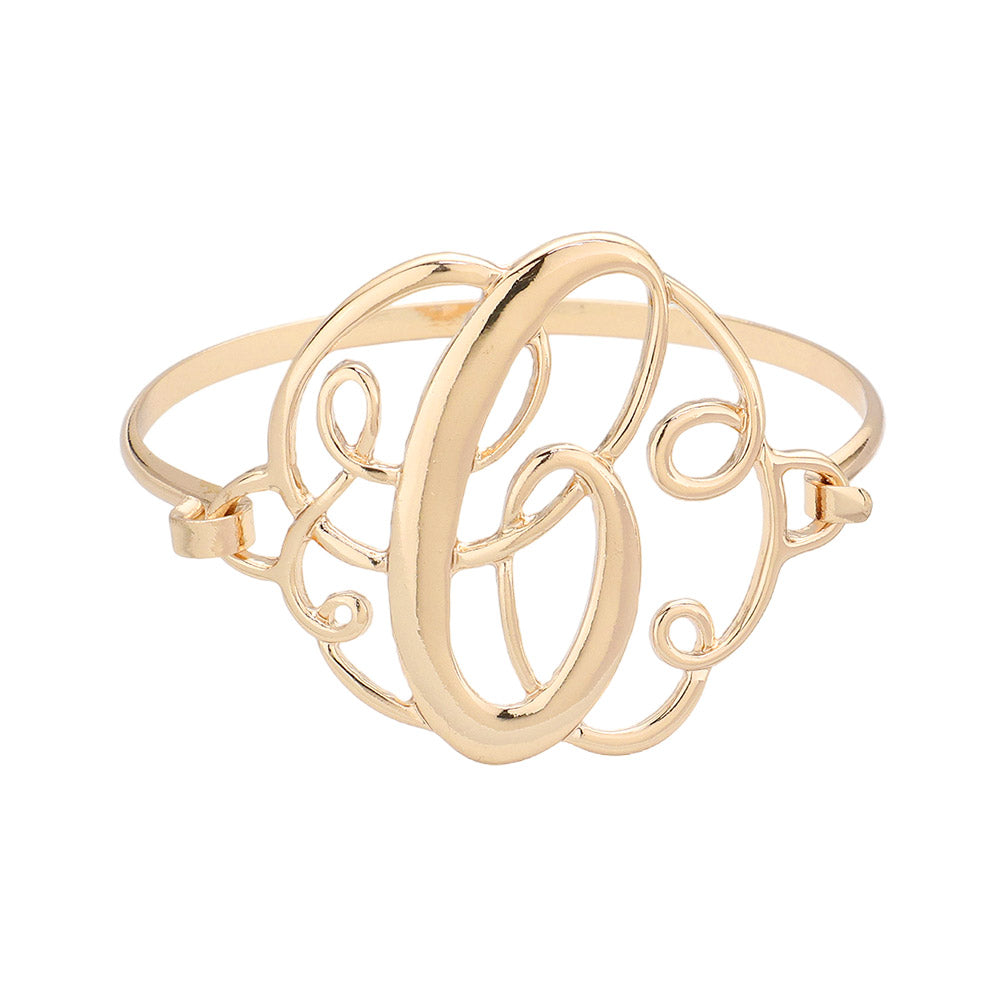 iLLASPARKZ -C- Initial Monogram Curlicue Bracelet
