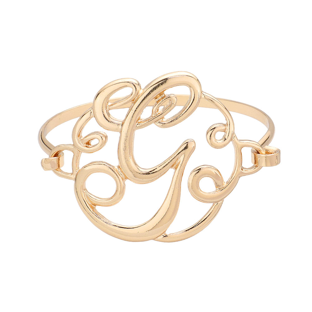 iLLASPARKZ -G- Initial Monogram Curlicue Bracelet