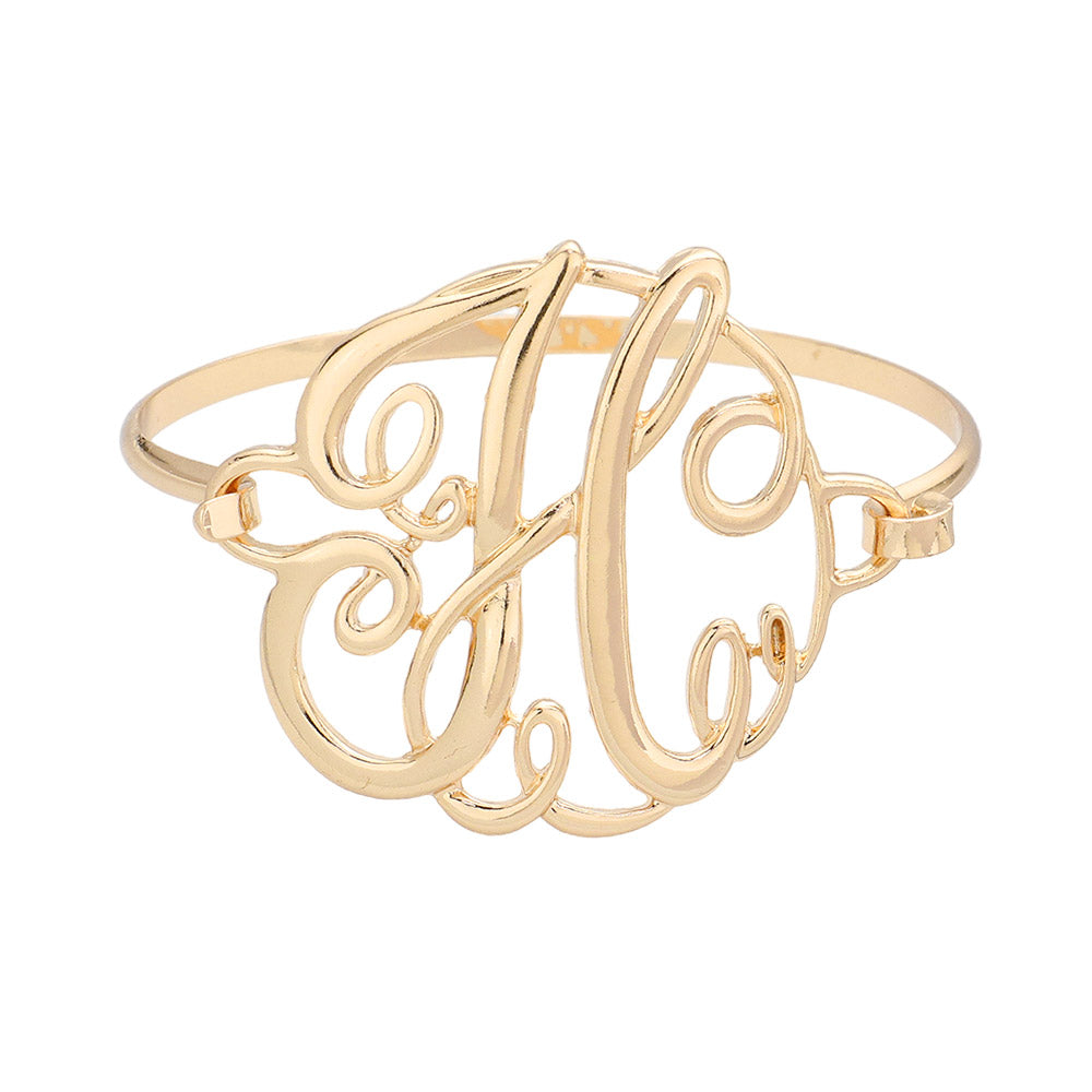 iLLASPARKZ -H- Initial Monogram Curlicue Bracelet