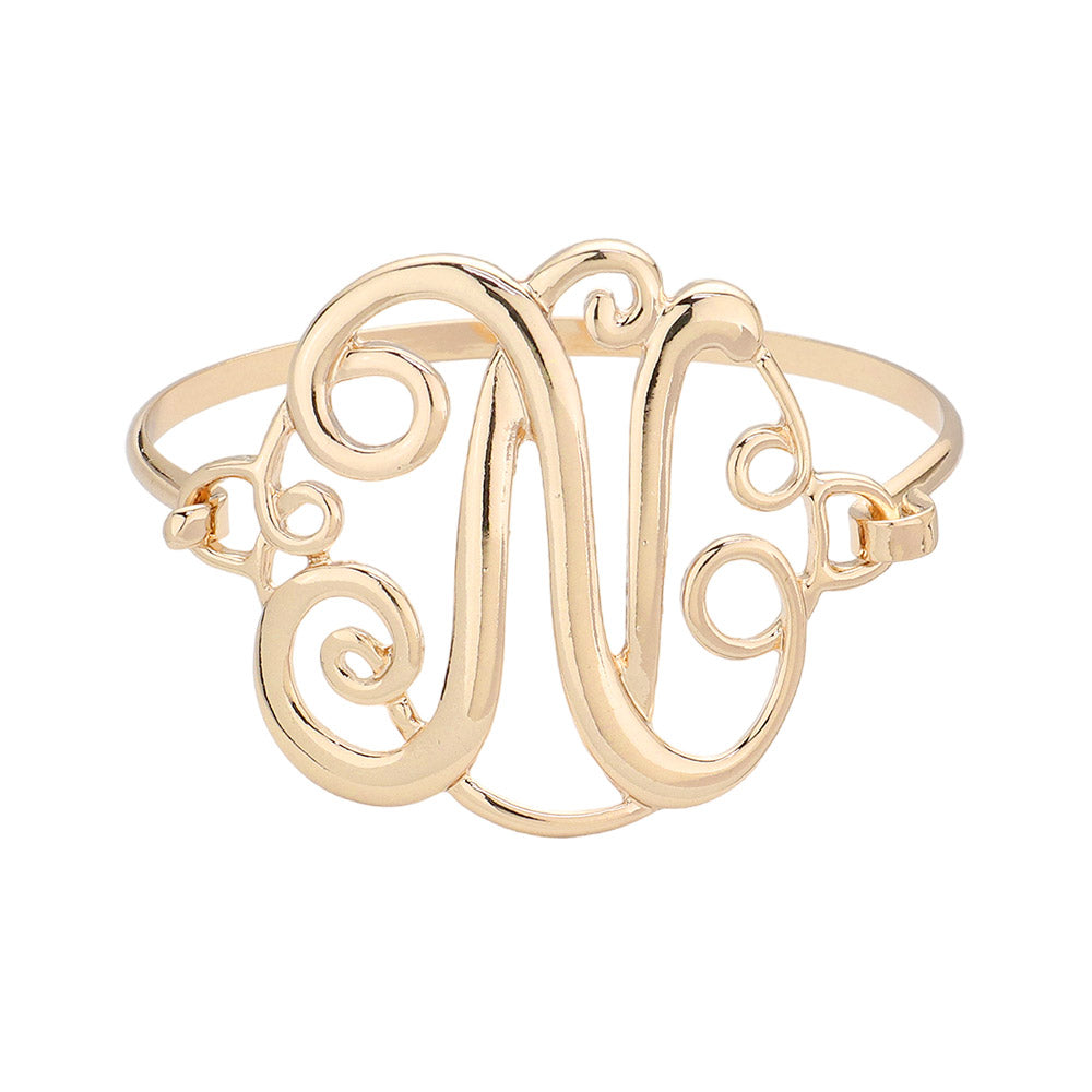 iLLASPARKZ -N- Initial Monogram Curlicue Bracelet