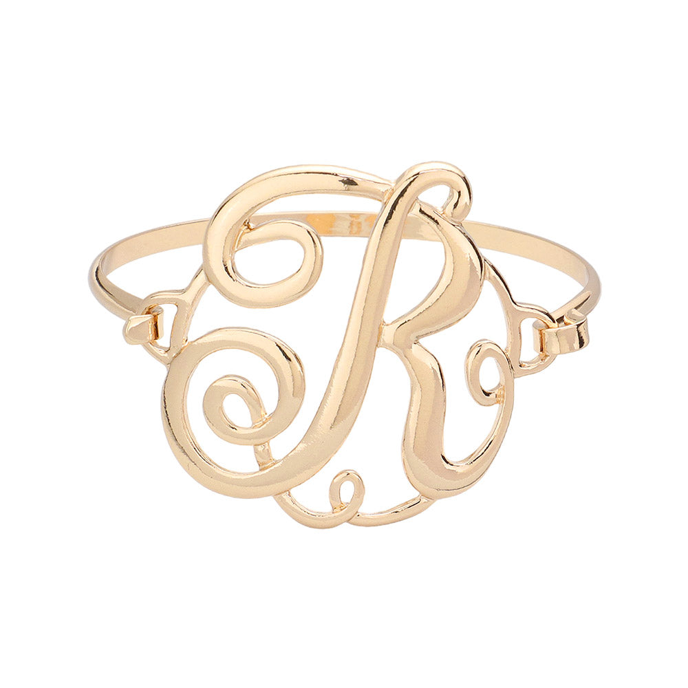 iLLASPARKZ -R- Initial Monogram Curlicue Bracelet