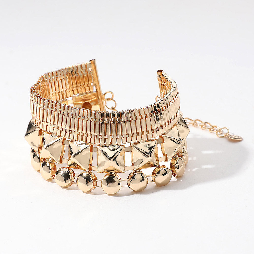 iLLASPARKZ Abstract Metal Wide Bracelet