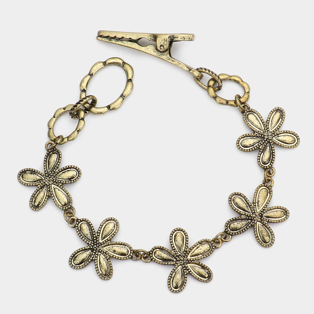 iLLASPARKZ Vintage Flower Clip Bracelet