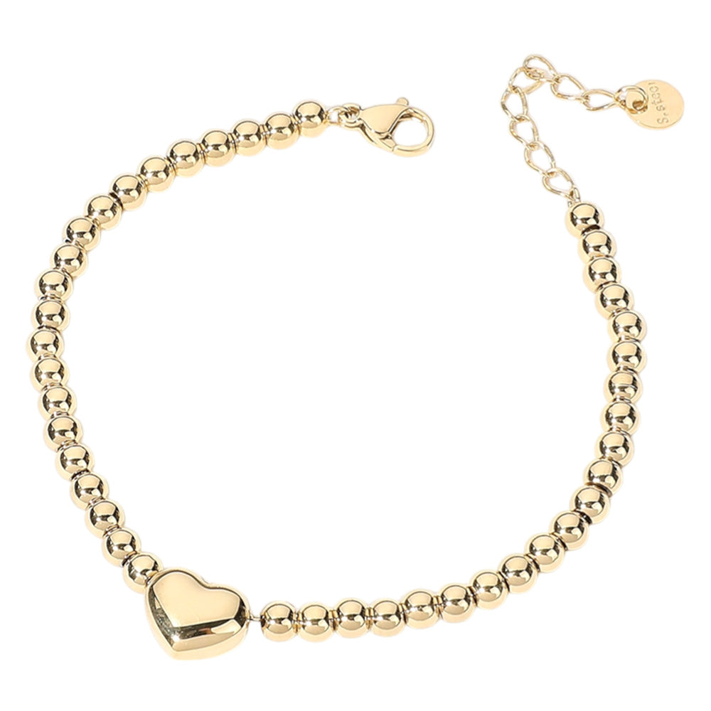 iLLASPARKZ SECRET BOX_Stainless Steel Heart Pointed Ball Beaded Bracelet