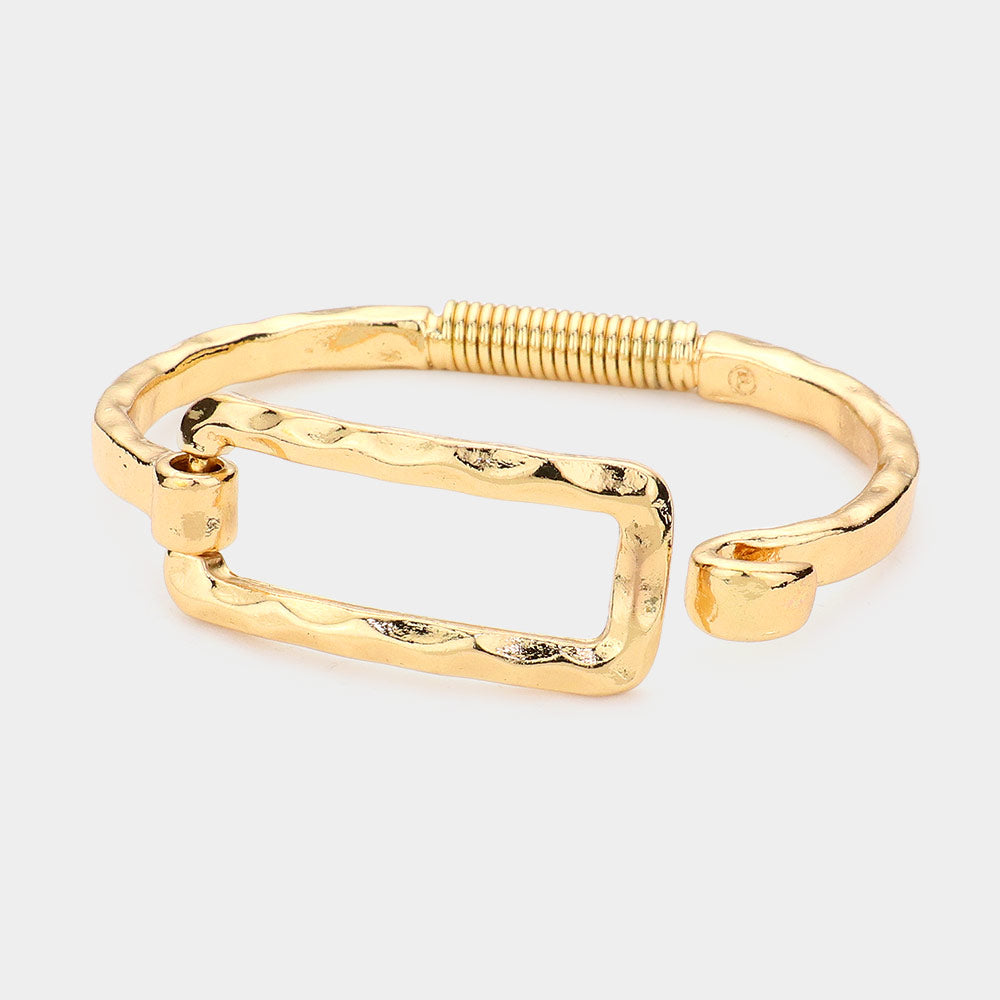 iLLASPARKZ Metal Cut Out Rectangle Hook Bracelet
