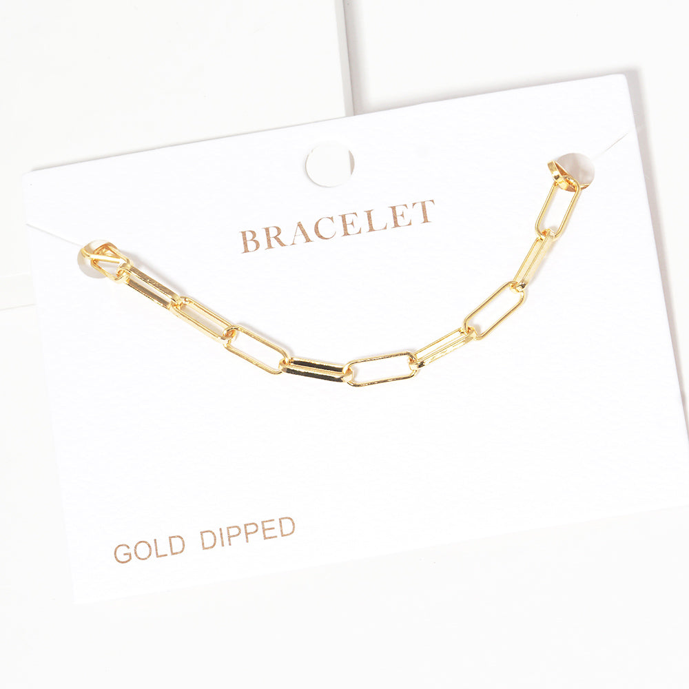 iLLASPARKZ Gold Dipped Open Metal Oval Link Bracelet