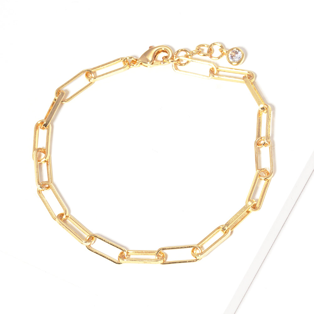 Gold Dipped Open Metal Oval Link Bracelet