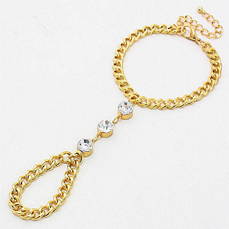 iLLASPARKZ Crystal Accented Hand Chain Bracelet